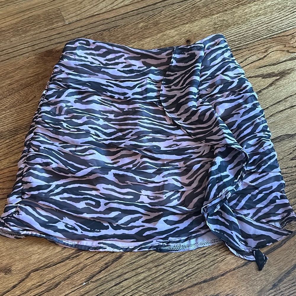 Endless rose pink and black zebra print skirt